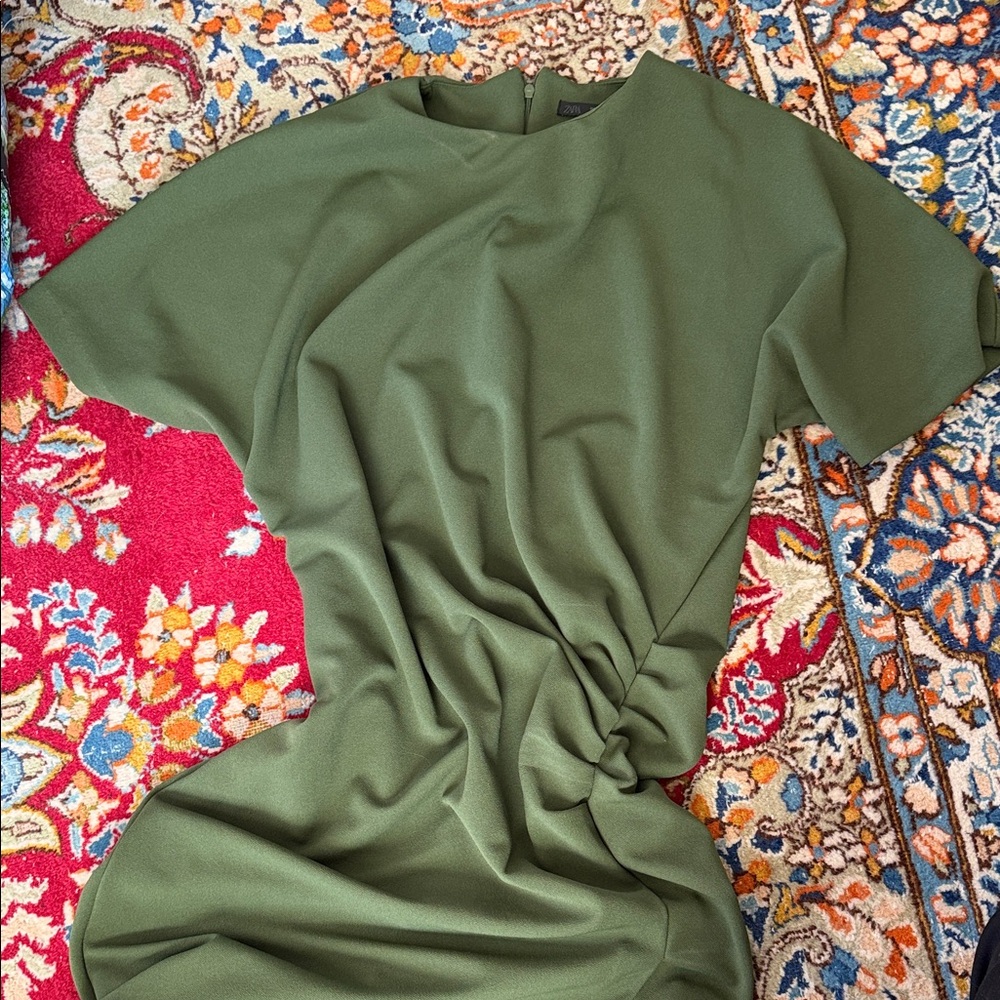 ZARA Elegant Olive Green Women's maxi dress